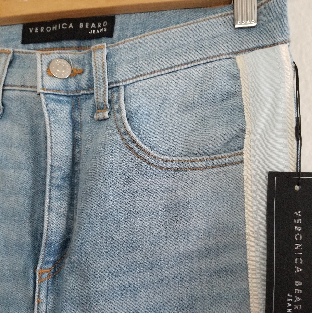 Veronica Beard Carly Kick Flare Jeans Size 29 Light Wash Blue - Picture 4 of 10
